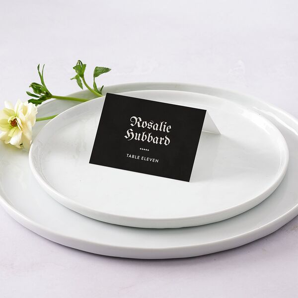 Moody Gothic Rose Place Cards Midnight Signature
