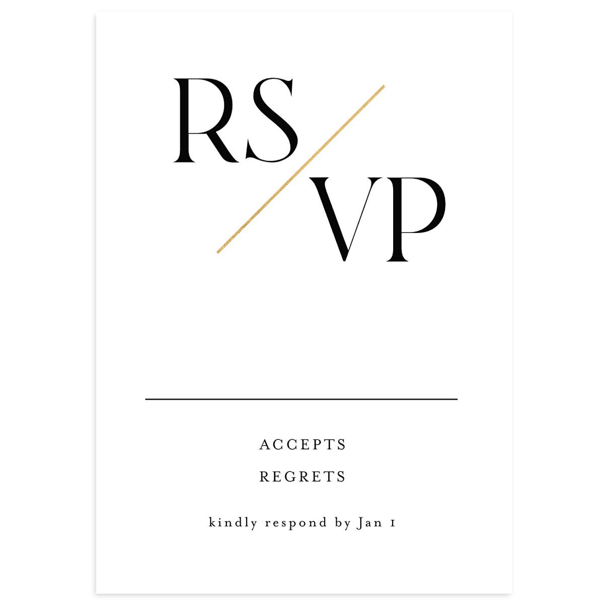 Monogram Slant Foil Wedding Response Cards