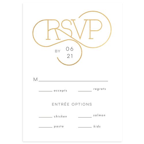 Ornate Love Song Wedding Response Cards Gold Marigold Signature