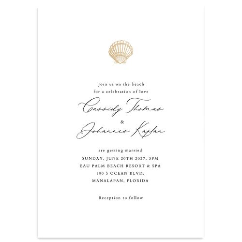 Classic Shell Wedding Invitations Gold Licorice Signature Blank No Standard