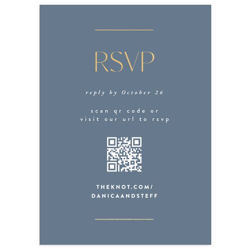 Windows Wedding Response Cards Gold Regency Blue Signature Standard