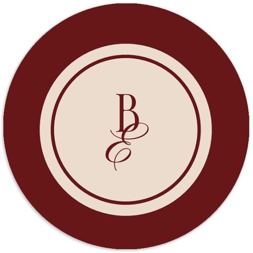 Elegant Diamond Pattern Wedding Stickers Burgundy Circle
