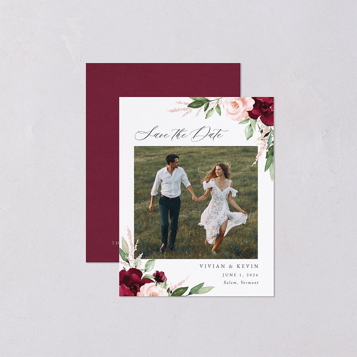 Beloved Floral Save the Date Petite Cards — view 1