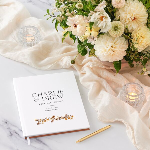 Simple Vine Guest Books Terracotta