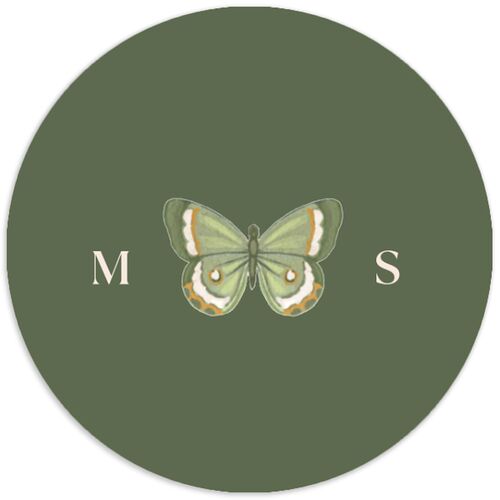 Whimsical Wildflower Garden Wedding Stickers Linen Circle