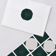 Dark Vintage Fantasy Wedding Stickers Dark Emerald