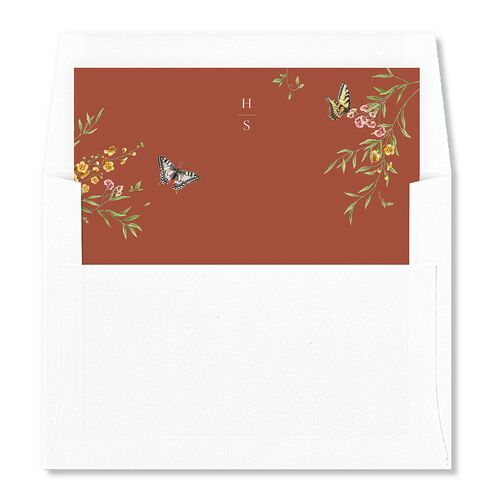Rustic Butterflies Envelope Liners Copper Standard
