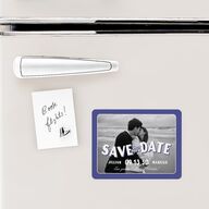 Retro Photo Postcard Inspired Save The Date Magnets Sapphire Magnet Paper