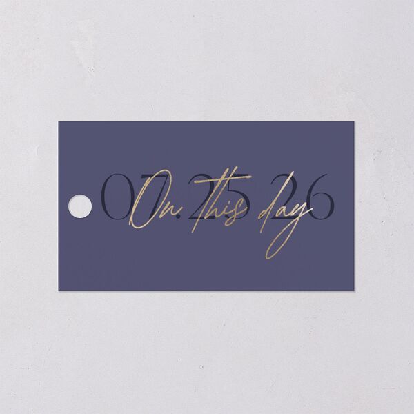 On This Day Favor Gift Tags Gold Midnight Navy Signature