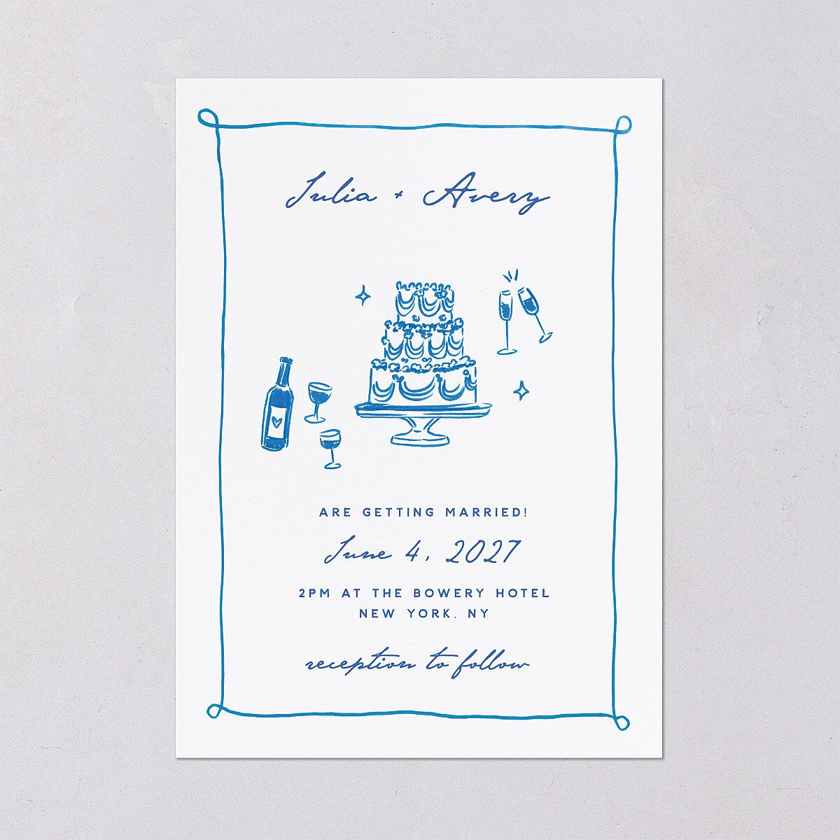 Hand Drawn Cake Wedding Invitations — view 2