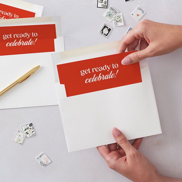 Modern Retro Type Envelope Liners Scarlet Standard