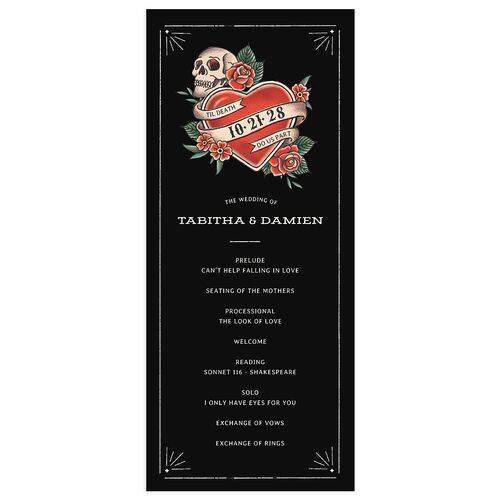 Til Death Tattoos Wedding Programs Midnight Signature