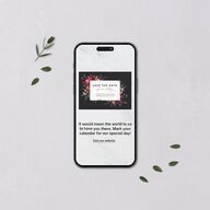 Blooming Botanical Digital Save the Date Cards Midnight Dusty Blue Lets Celebrate Standard