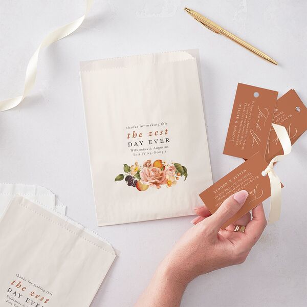 Botanical Citrus Garden Favor Gift Tags Rose Gold Signature