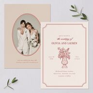 Vintage Vase Wedding Invitations Burgundy Signature Blank No Standard