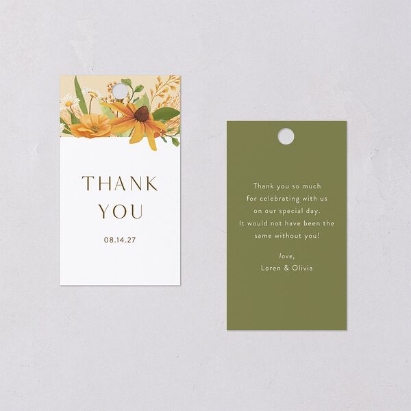 Sweet Sunflowers Favor Gift Tags Marigold Signature