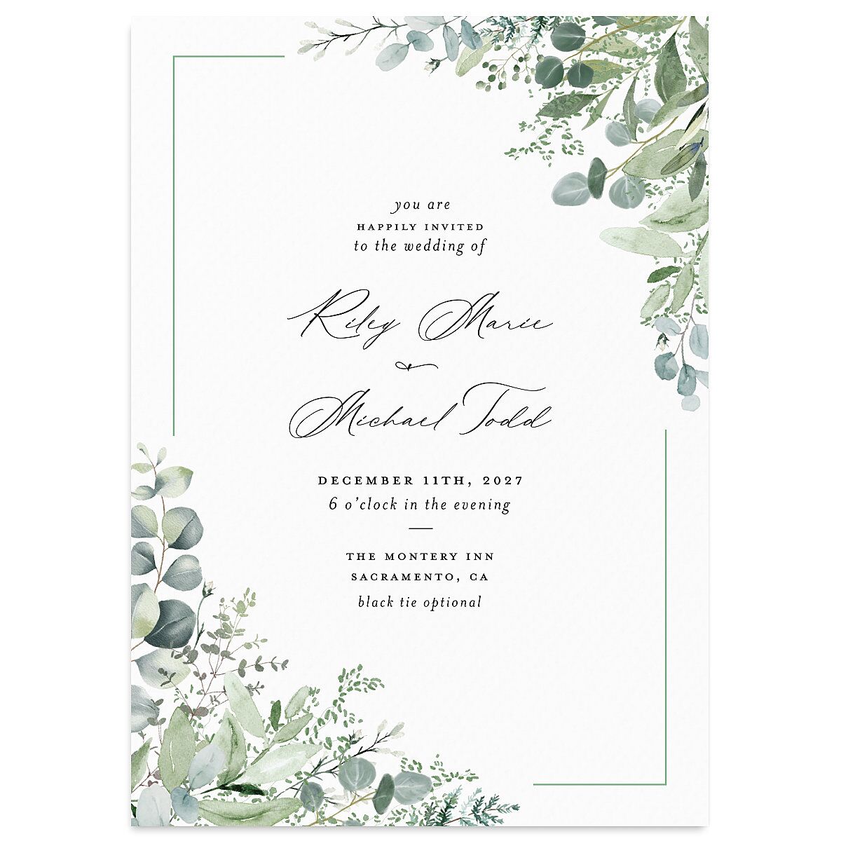 Gorgeous Greenery Wedding Invitations