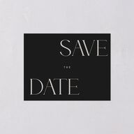 Modern Initials Save the Date Petite Cards Midnight Signature smooth Blank No Standard