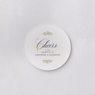Black Tie Crest Engagement Party Wedding Day Coasters Pure White Cardboard Circle