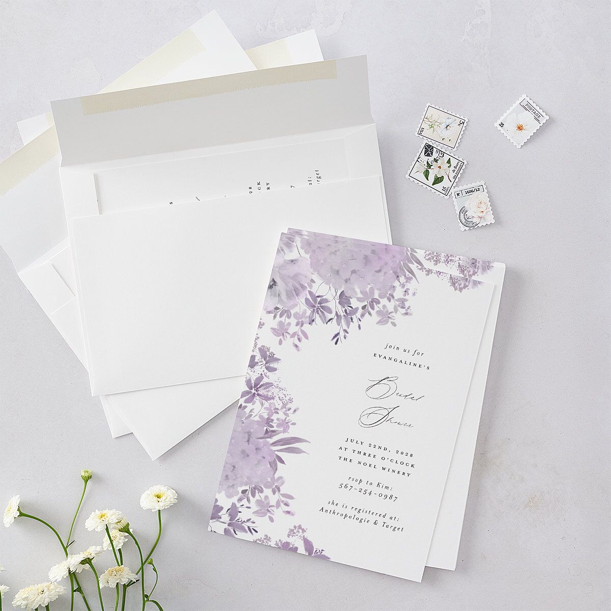 Monochrome Blooms Bridal Shower Invitations — view 5