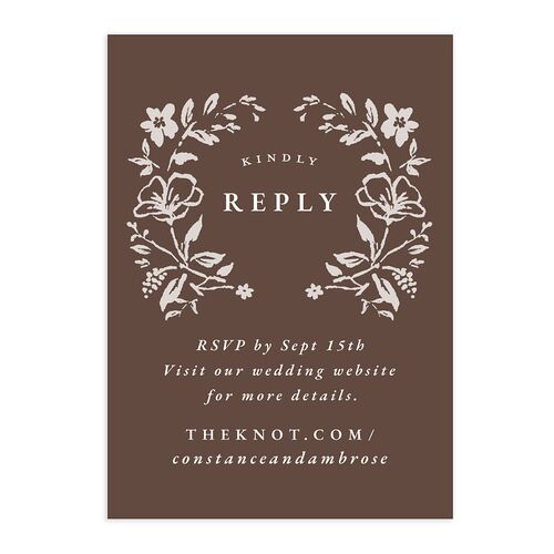 Luxury Wildflower QR Code RSVP Cards Espresso Signature Standard