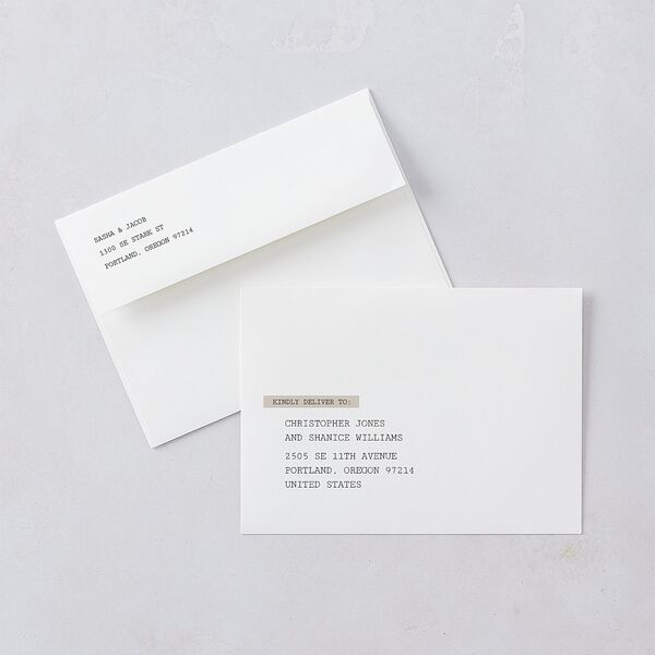 Editorial Label Maker Wedding Invitations Linen Signature Blank No Standard