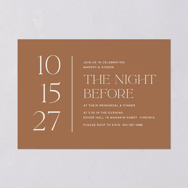 Climbing Leaves Rehearsal Dinner Invitations Copper Signature Blank