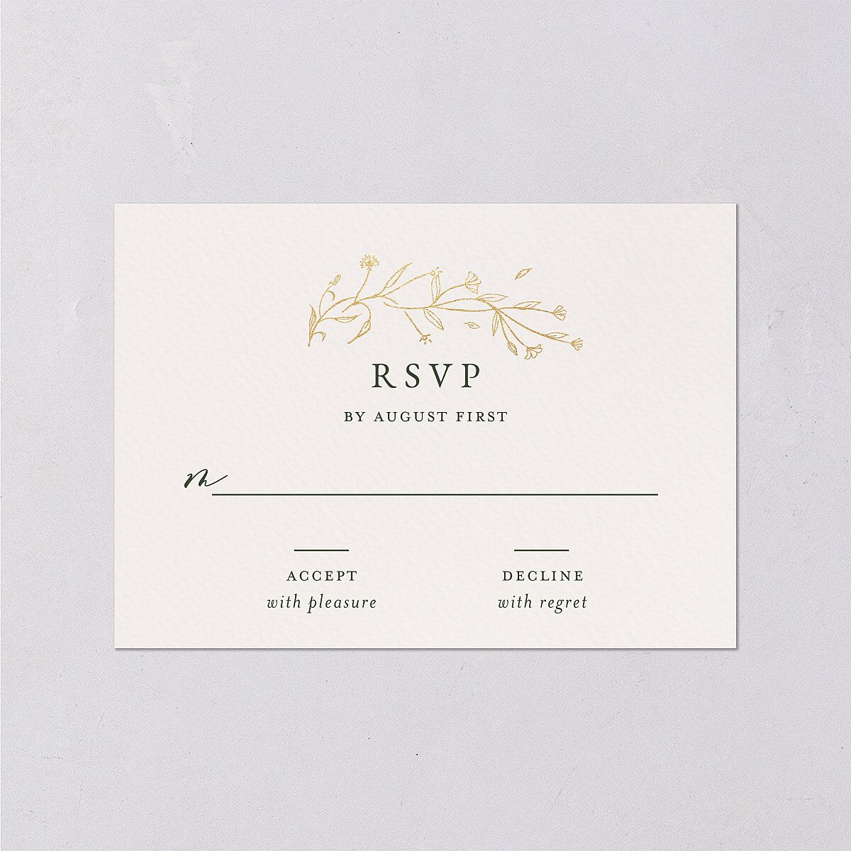 Gilded Monogram Wedding Response Cards Gold Dark Camo Signature Standard