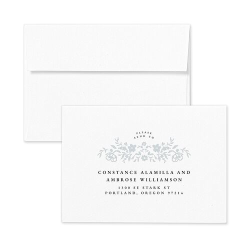 Luxury Wildflower Response Card Envelopes Pale Blue Terracotta Return Address Signature Standard