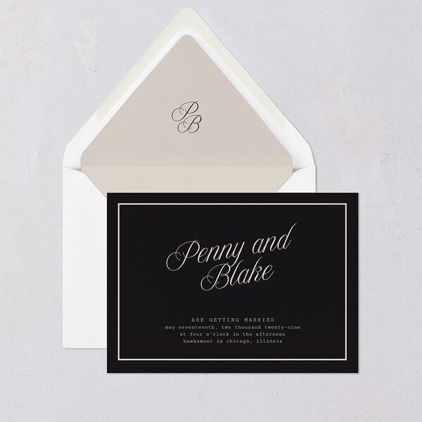 Vintage Script Euro Envelope Liners Midnight Luxe