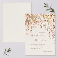 Cascading Florals Wedding Invitations Gold Copper Signature Blank No