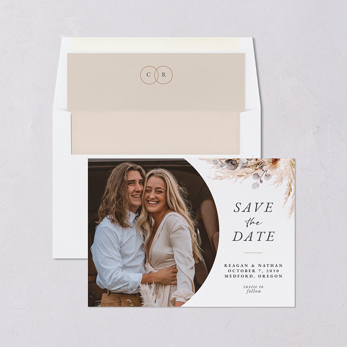 Bohemian Hoop Save The Date Cards — view 4