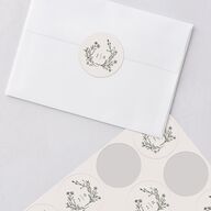 Gilded Monogram Wedding Stickers Dark Camo Circle