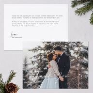 Scripted Thanks Holiday Cards Pure White Signature Blank Standard Landscape