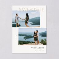 Cascading Florals Save The Date Cards Gold Thyme Signature smooth Blank No