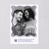 Hand Drawn Wavy Border Wedding Invitations Sapphire Signature Blank No Standard