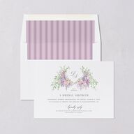 Formal Wisteria Garden Crest Bridal Shower Invitations by Bridgerton Purple Haze Signature Blank