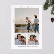Modern New Year Holiday Cards Gold Dark Camo Signature Blank Standard Portrait