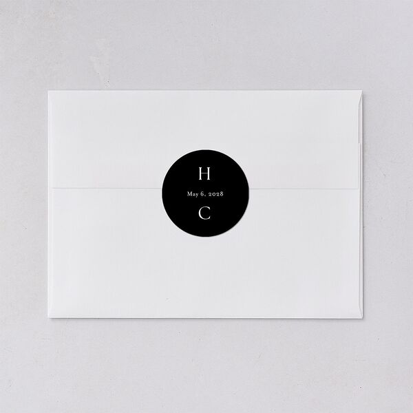 Simple Frame Wedding Stickers Pure White Circle