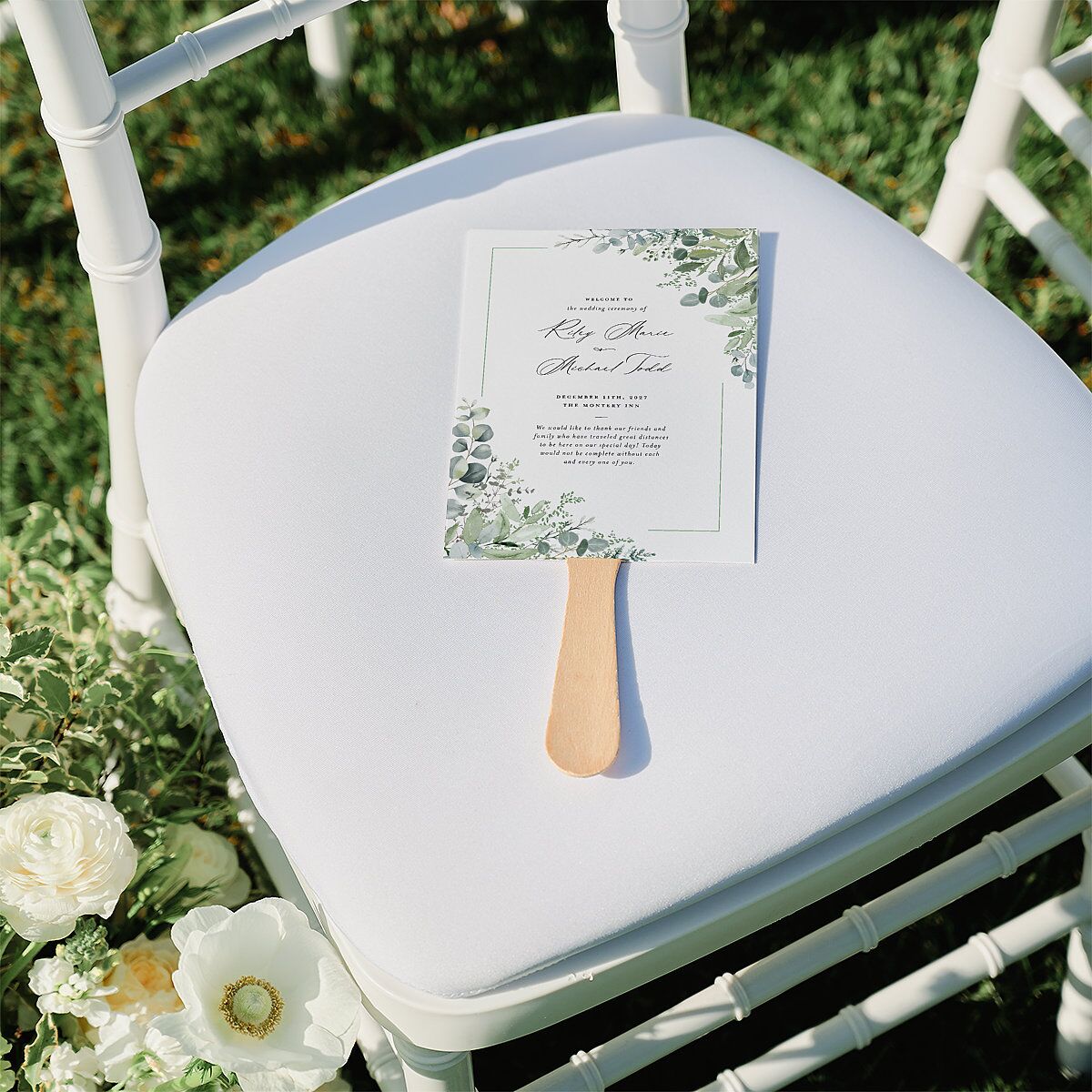 Gorgeous Greenery Fan Programs Pure White Signature Standard