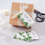 Tropical Leaves Favor Gift Tags Scottish Green Signature