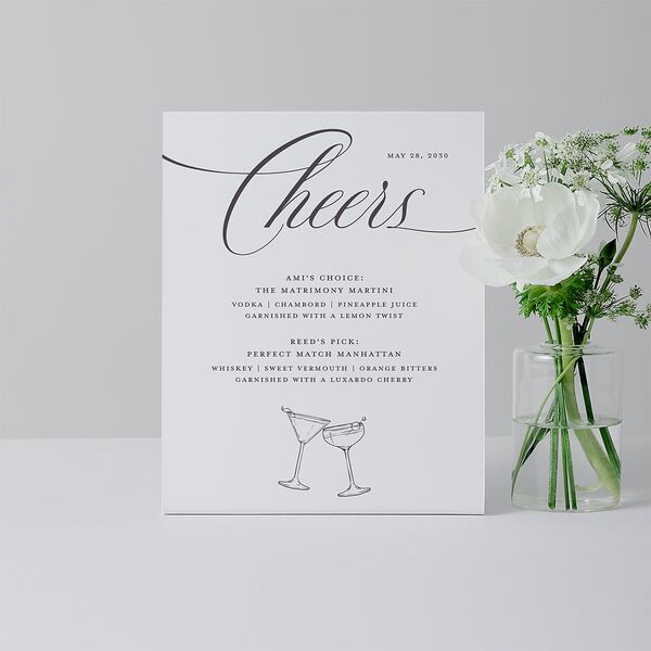 Grand Calligraphy Bended Tabletop Sign X-small Medieval Grey Standard Plastic XS Tabletop Table