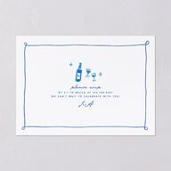 Hand Drawn Cake Engagement Party Invitations French Blue Signature Blank Standard