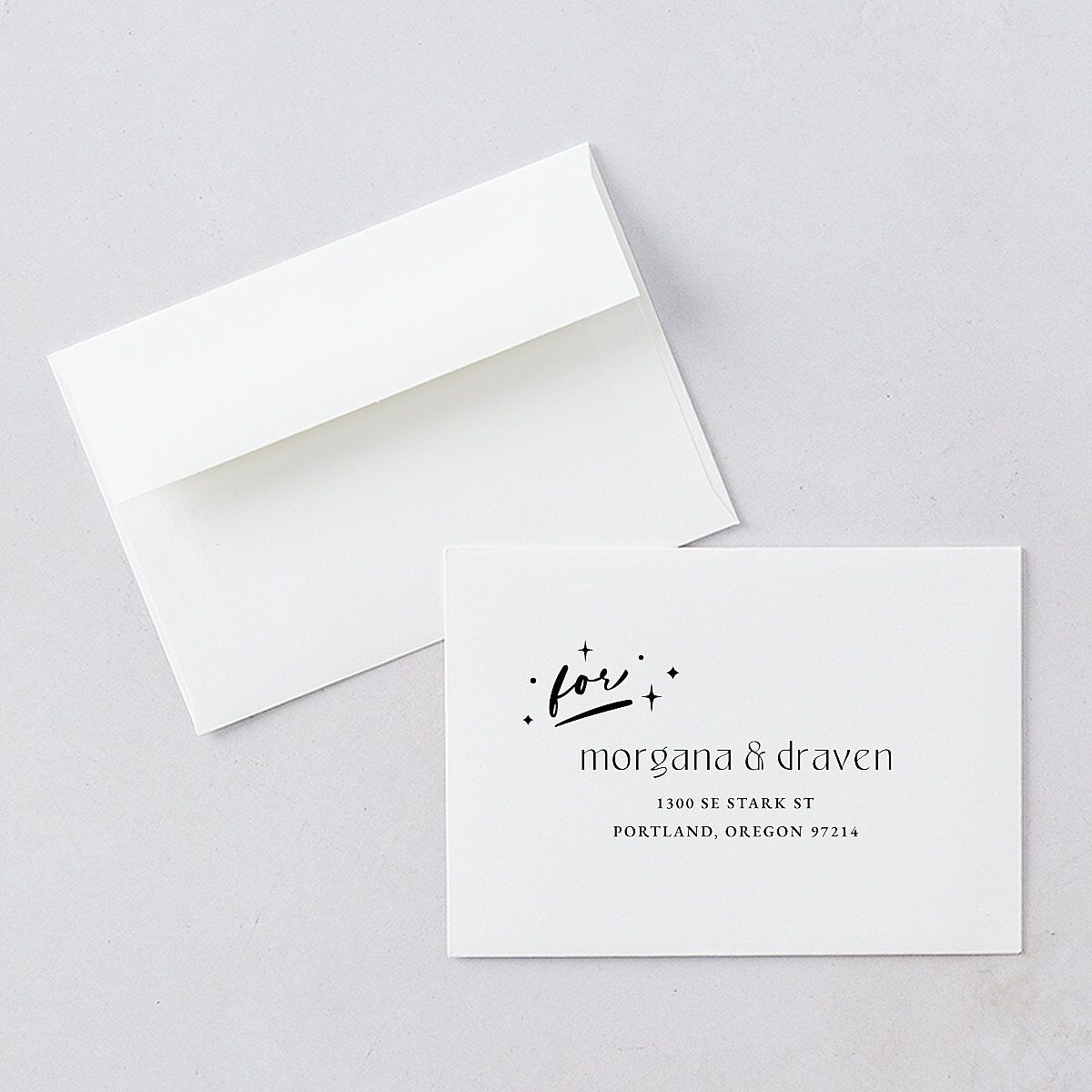 Til Death Do We Disco Response Card Envelopes Licorice White Standard Return Address Signature