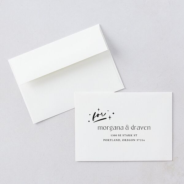Til Death Do We Disco Response Card Envelopes Licorice White Standard Return Address Signature