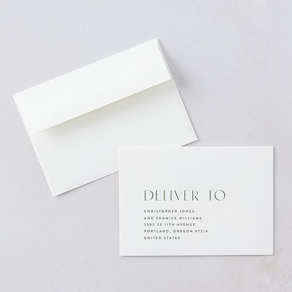 Boho Texture Wedding Response Card Standard Envelopes White Standard Deep Olive Return Address Signature