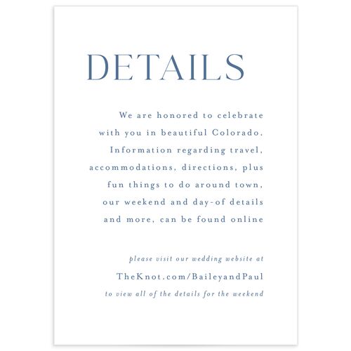 Eternal Love Wedding Enclosure Cards - Blue