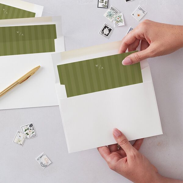 Botanical Citrus Garden Envelope Liners Standard Rose Gold