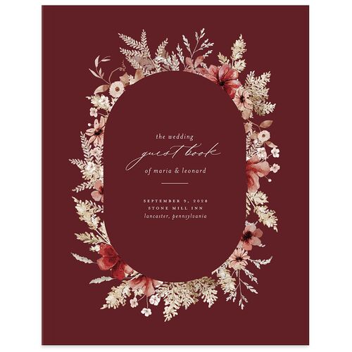 Bohemian Garden Guest Books Maroon