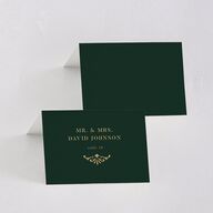 Luxe Monogram Place Cards Dark Green Signature